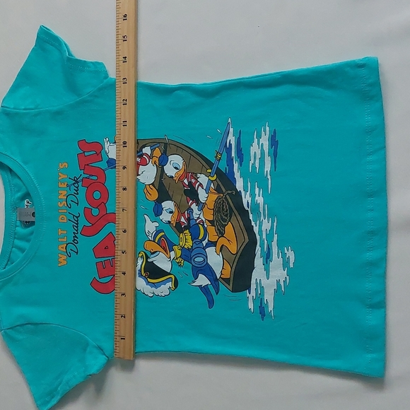 Disney Mickey mouse Girls Donald Duck sea scouts tee M 7/8 - Picture 3 of 5